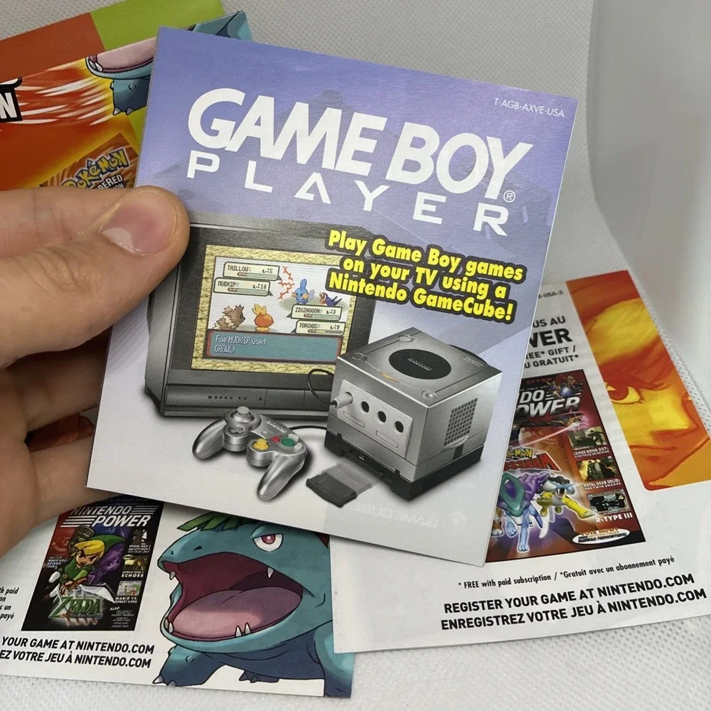 Pokemon Fire Red Leaf Green Game Boy Advance Promo Poster + Nintendo Powr Insert